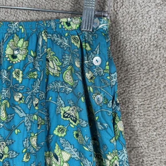 Vtg Liz Baker Skirt Womens Petite Large Blue Floral BOHO CottageCore Aline - Picture 4 of 10